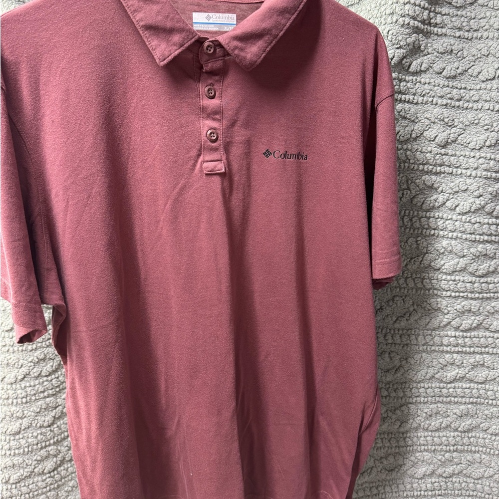 Columbia Summer Weight Polo Shirt in Mauve Rose
